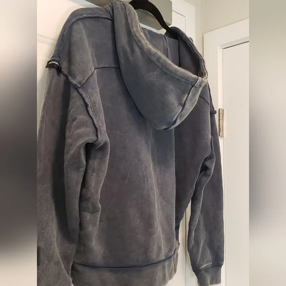 Alphalete Very Terry Hoodie Sweatshirt Medium Sun Bleached Distresssed - Picture 3 of 7